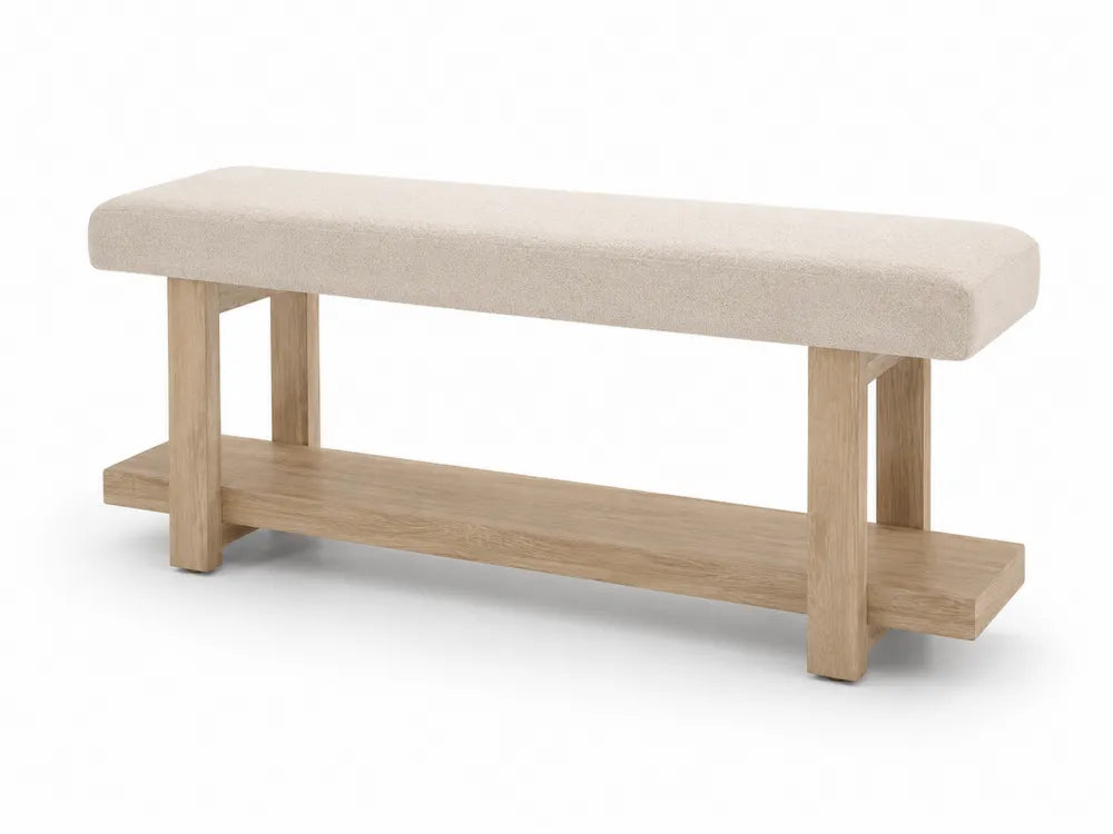 Sitzbank Stoffpolsterung Eiche 120 cm