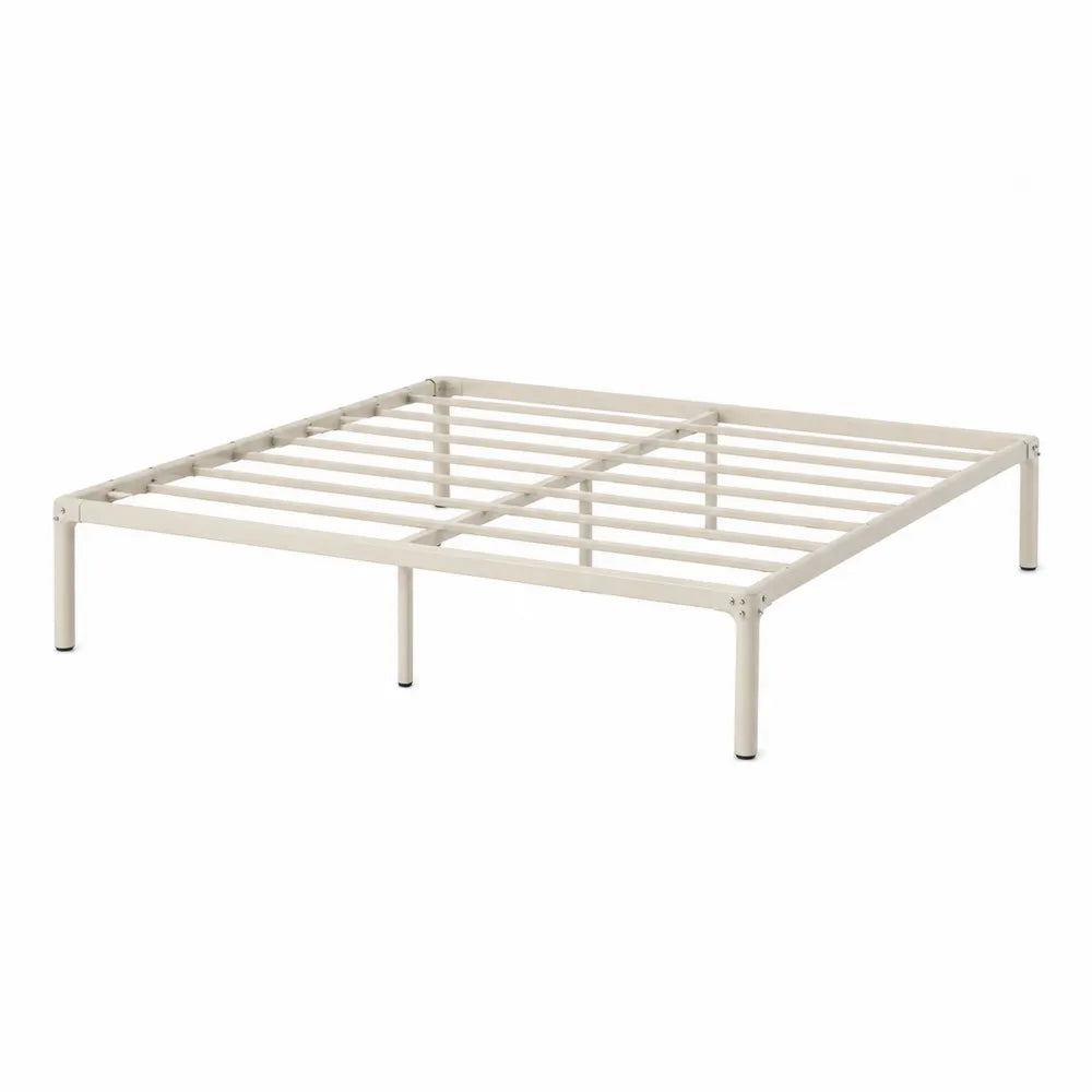 Metallbettgestell Stahl Beige 200x140 cm