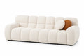 Dreisitzer Sofa Textil Creme 220x95x85cm