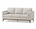 3-Sitzer Sofa Stoff Holzbeine Beige