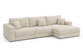 Modulares Ecksofa Beige Holzrahmen mit Polyesterbezug