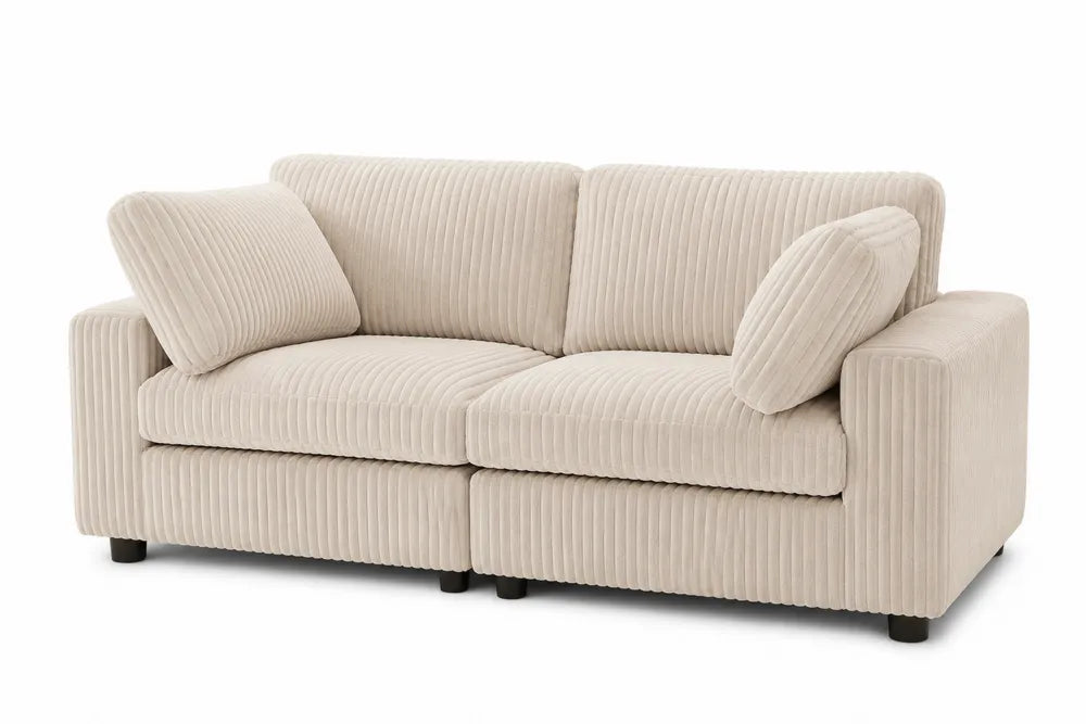 Zweisitzer Sofa Kordstoff Beige 150cm