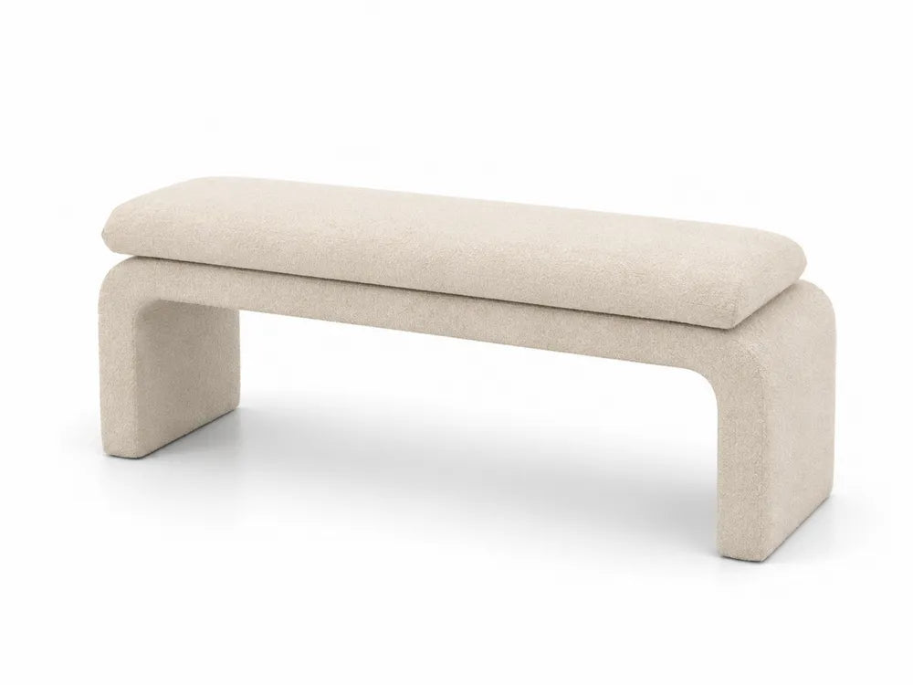 Polsterbank Beige Holz und Polyester